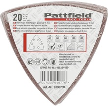 Pattfield Dreieckschleifpapier, 95 mm, 20 Stück