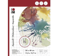 Marabu Aquarellblock mit 20 Blatt Papier, Format 30 x 40 cm