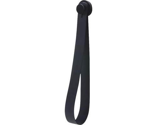 Schwarzer Handtuchhalter mit Schlaufe zur Wandmontage