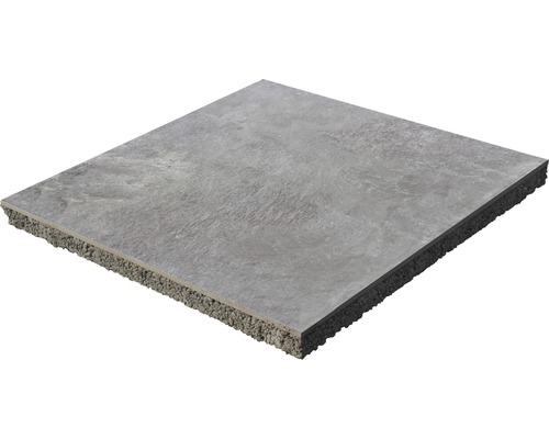 Beton Terrassenplatte 2in1 Kombiplatte iStone Duocera quarzit 60 cm x 60 cm x 4 cm Quadratische Terrassenplatte aus Stein mit Drainagemörtel