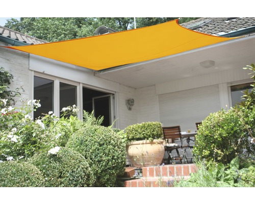 PeddyShield Quadratsonnensegel 240x240 cm wasser- und windabweisenden PES 280 g/cm², sonnengelb
