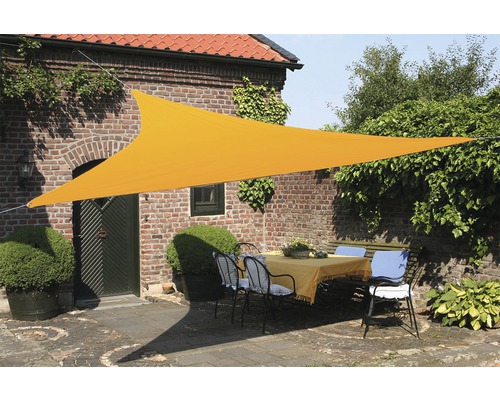 PeddyShield Dreiecksonnensegel 280x280x280 cm wasser- und windabweisenden PES 280 g/cm², sonnengelb