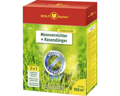 Moosvernichter + Rasendünger WOLF-Garten, 3,5 kg / 100 m² Reg.Nr. 3608-908