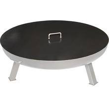 Feuerschale aus Metall mit Deckel