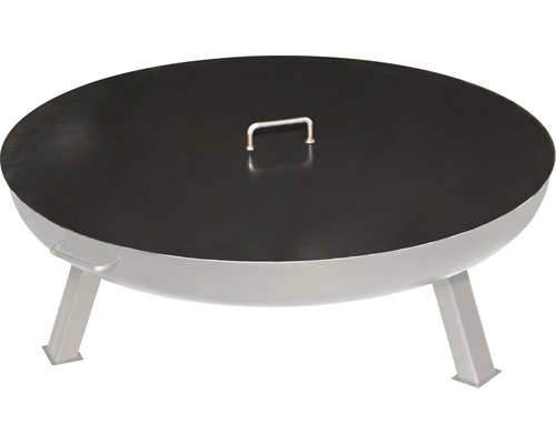 Feuerschale aus Metall mit Deckel