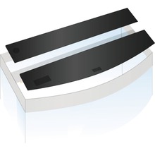 Aquariumabdeckung mit zwei schwarzen Abdeckplatten