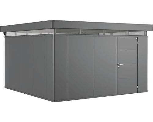 Gerätehaus Biohort CasaNova 4x4 Tür rechts 430 x 430 cm dunkelgrau-metallic Modernes Gerätehaus mit Tür