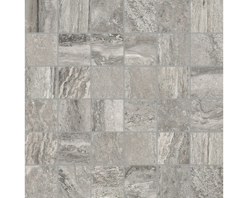 Feinsteinzeugmosaik Portman 30,0x30,0 cm grau matt Mosaikfliesen mit Steinoptik