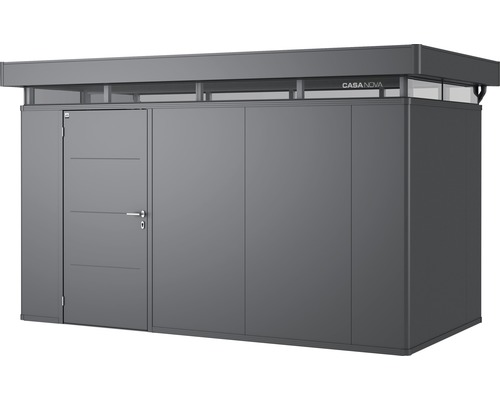 Gerätehaus Biohort CasaNova 4x2 Tür links 430 x 230 cm dunkelgrau-metallic CASA NOVA Gerätehaus mit Tür