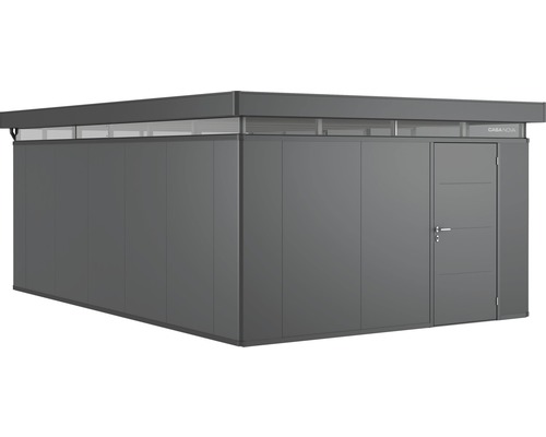 Gerätehaus Biohort CasaNova 4x6 Tür rechts 430 x 630 cm dunkelgrau-metallic Modernes Gartenhaus mit Flachdach und Tür