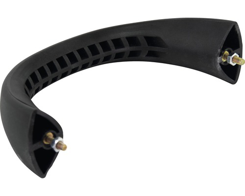 Schwarzer Kunststoffgriff mit Befestigungsschrauben