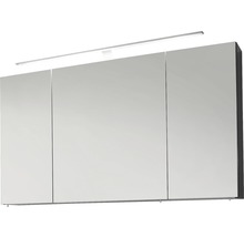 LED-Spiegelschrank Marlin 3040 120x68,2x17,5 cm 3-türig anthrazit glänzend-thumb-0