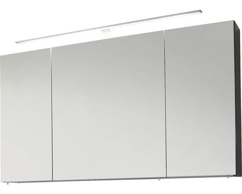 LED-Spiegelschrank Marlin 3040 120x68,2x17,5 cm 3-türig anthrazit glänzend