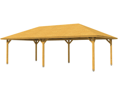 Holzcarport mit Satteldach zur Fahrzeugüberdachung