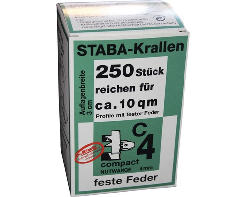 Packung Staba Krallen mit 250 Stück, geeignet für circa 10 Quadratmeter