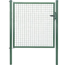 Grünes Gartentor mit Drahtgitter