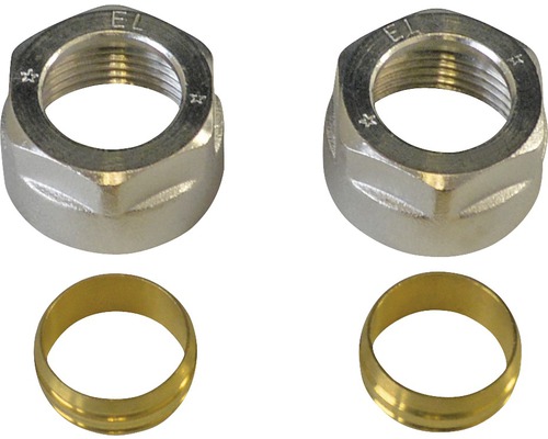 Klemmverschraubung 3/4" x 18 mm Nickel 2 Stück