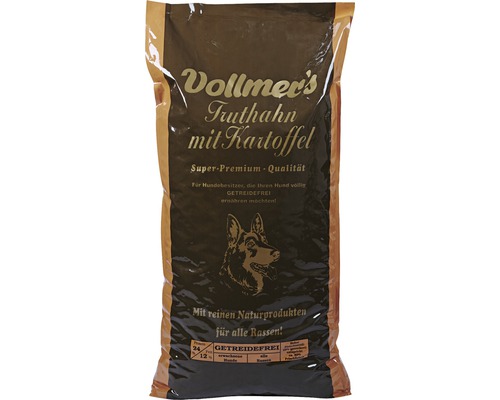 Hundefutter trocken Vollmer's Truthahn mit Kartoffel 15 kg Verpackung Vollmer''s Truthahn mit Kartoffel Hundefutter