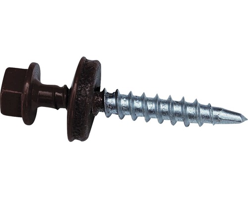 PRECIT Schrauben 4,8 mm x 35 mm mahagoni Pack = 20 St Dachbauschraube mit Dichtscheibe