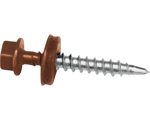 6 Schraube Außensechskant Vollgewinde 4,8 x 35 mm rot 50 Stück Dachbauschraube mit Dichtscheibe