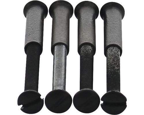 Hülsenschrauben + Hülsenmutter M4x35 mm zur Montage für Türdrücker je 4 Stück schwarz Vier Schlossschrauben mit Gewinde und abgerundetem Kopf