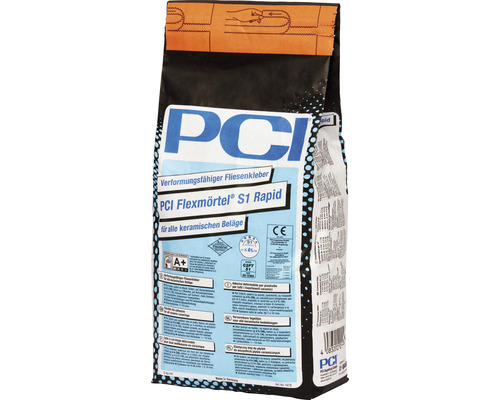 PCI Flexmörtel® S1 Rapid verformungsfähiger Fliesenkleber für alle keramischen Beläge grau 5 kg PCI Flexmörtel® S1 Rapid verformungsfähiger Fliesenkleber für alle keramischen Beläge grau 5 kg