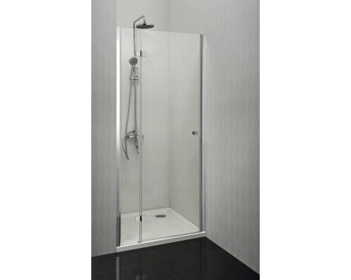 Drehtür für Nische und Seitenwand Sanotechnik Smartflex D1290L 900x1950 mm Anschlag links Echtglas Klar hell chromoptik