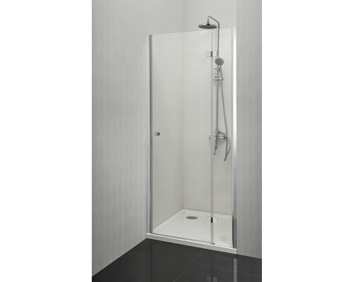 Pendeltür für Nische und Seitenwand Sanotechnik Smartflex D1291R 900x1950 mm Anschlag rechts Echtglas Klar hell chromoptik