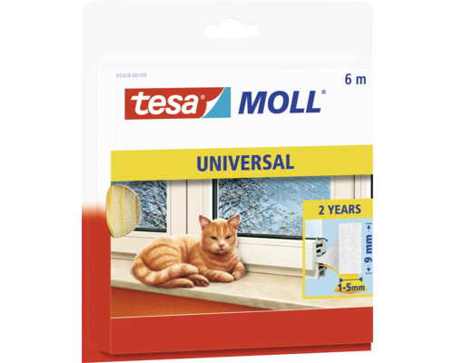 Universal Schaumstoff tesamoll 6 m x 9 mm Weiß Universal Schaumstoff tesamoll 6 m x 9 mm Weiß
