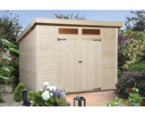 Gartenhaus weka inkl. Unterkonstruktion Fußboden 299 x 250 cm Gartenhaus aus Holz mit Doppeltür und Fenstern