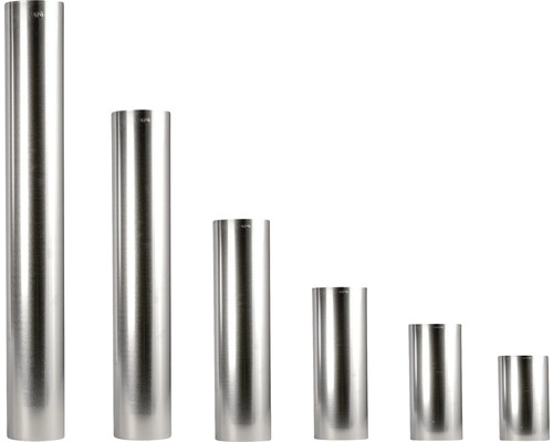 Ofenrohr Bertrams Ø 150 mm feueraluminiert silber 0,15 m Satz von sechs Stanzwerkzeugen aus Metall in verschiedenen Größen