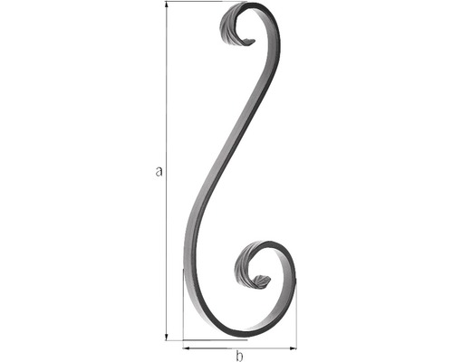 Metall Zierelement mit den Maßen a und b