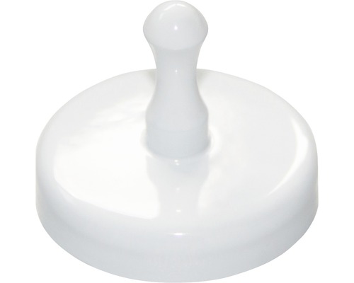 Einzelner weißer Möbelknopf