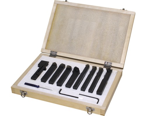 Drehmeißel-Set in Holzkassette mit Werkzeugen