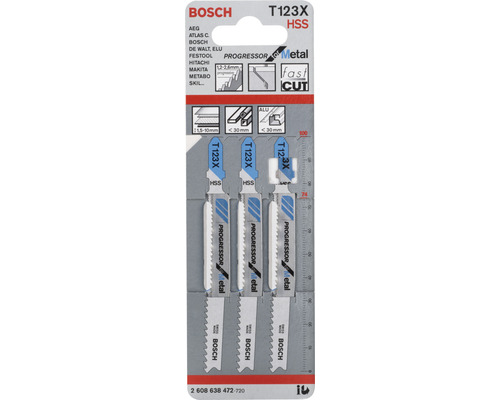 Bosch Stichsägeblätter T123X HSS, geeignet für Metall