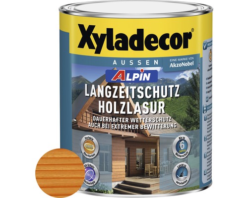 XYLADECOR Alpin Langzeitschutz Holzlasur oregon pine 1 L Xyladecor Wetterschutz Holzlasur für den Außenbereich