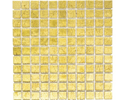 Glasmosaik Crystal Quadrat CM 4GO10 30,0x30,0 cm gold