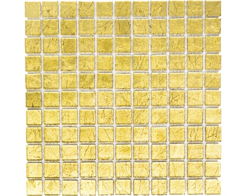 Glasmosaik Crystal Quadrat CM 4GO10 30,0x30,0 cm gold Quadratische Mosaikfliese für Wand und Boden