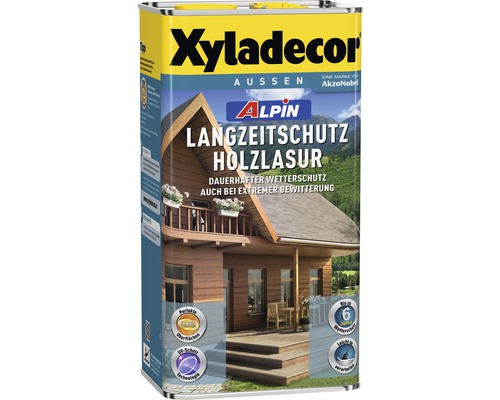 XYLADECOR Alpin Langzeitschutz Holzlasur palisander 5 L Xyladecor Alpina Langzeitschutz Holzlasur für Außen