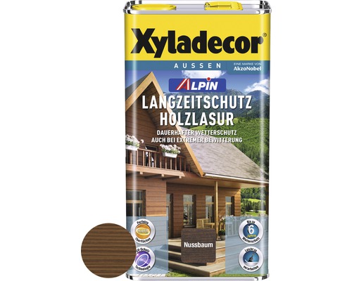 Xyladecor Langzeitschutz Holzlasur Nussbaum für den Außenbereich