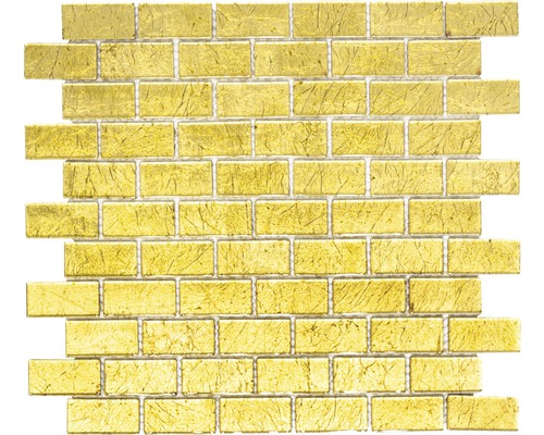 Glasmosaik Crystal Brick CM 4GO30 30,0x30,0 cm gold