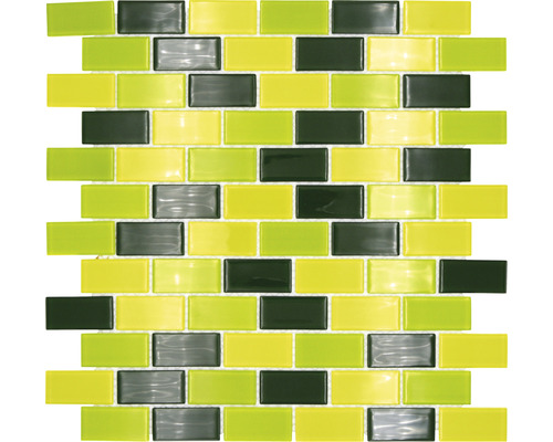 Glasmosaik Crystal Brick CM B454 32,2x31,0 cm grün