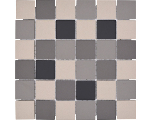 Keramikmosaik Quadrat CU 213 29,1x29,1 cm grau beige Quadratische Mosaikfliese aus Keramik