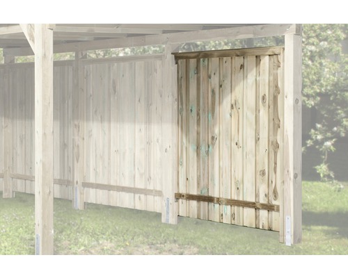 Seitenwand weka für Carport 617,618 181x181 cm kesseldruckimprägniert Holzzaun mit Holztor