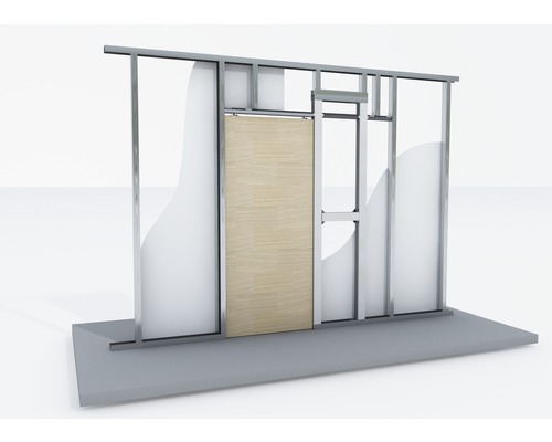 Knauf Pocket Kit Standard Schiebetürsystem für Holztürblatt (CW 75 und CW 100) Trockenbauwand mit Holztür