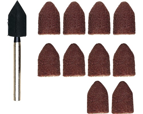 Schleifstift mit Schleifkappen-Set für Handbohrmaschinen