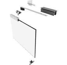 Schiebetürbeschlag-Set mit Glasschiebetür, Laufschiene und Montagezubehör