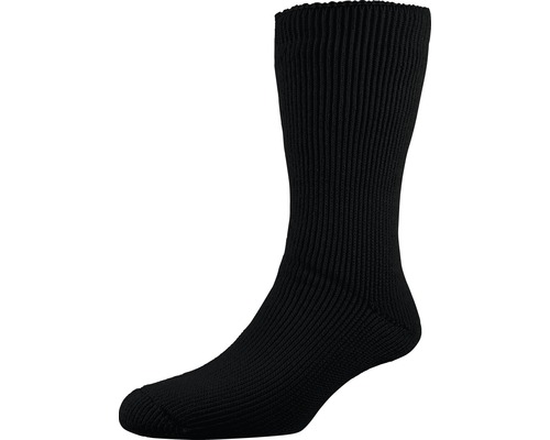 Eine einzelne schwarze Socke mit Rippenmuster.