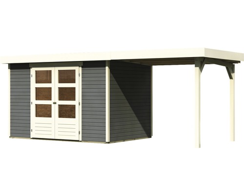 Gartenhaus mit Doppeltür und Vordach