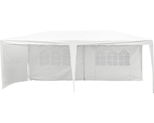 Weißes Partyzelt mit Seitenwänden und Fenstern